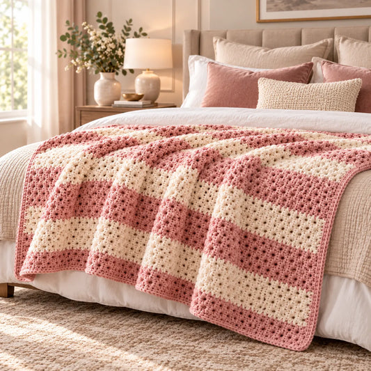 Rosy Rows Crochet Blanket Pattern