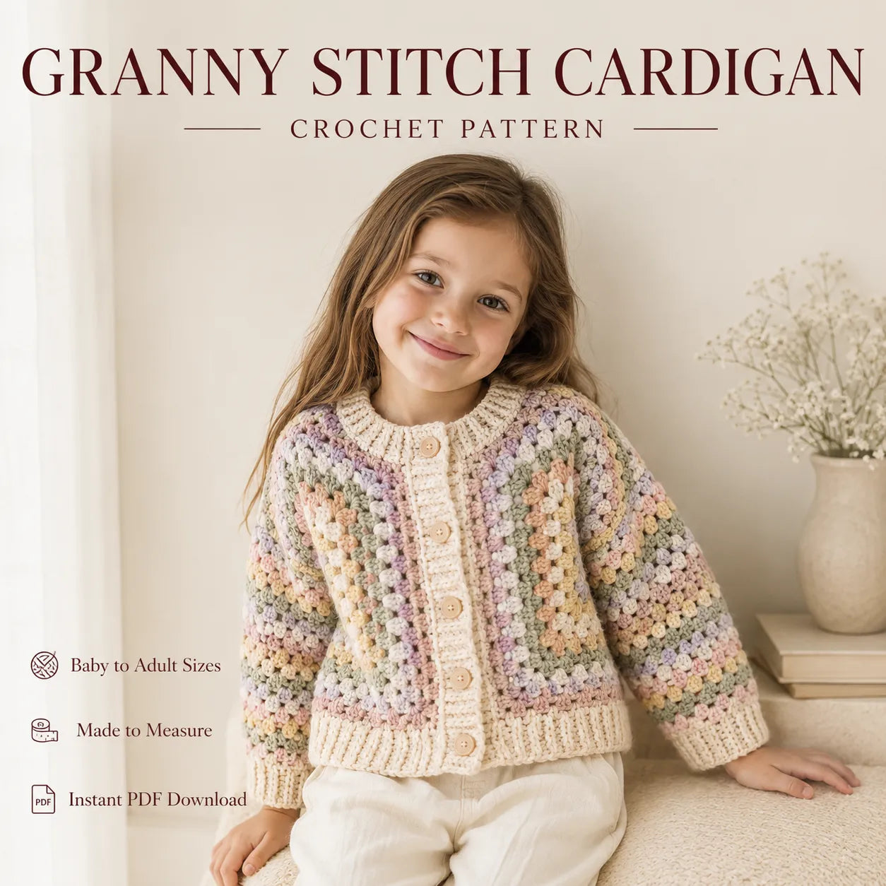 Granny Stitch Cardigan Crochet Pattern