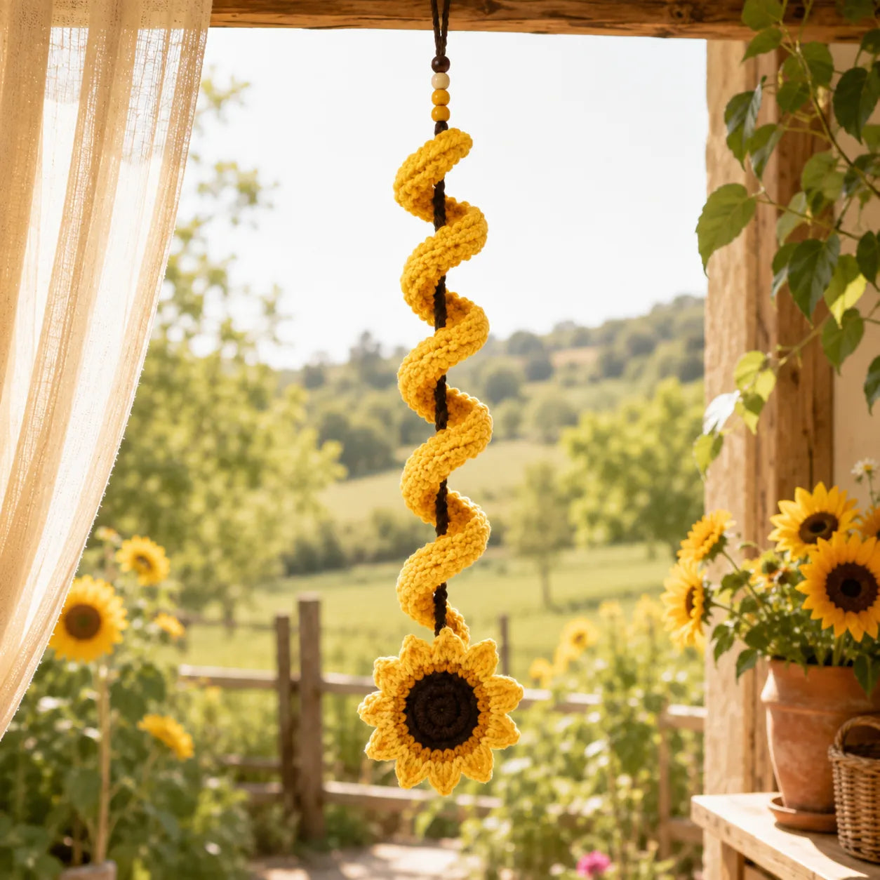 Sunflower Swirl Wind Spinner Crochet Pattern
