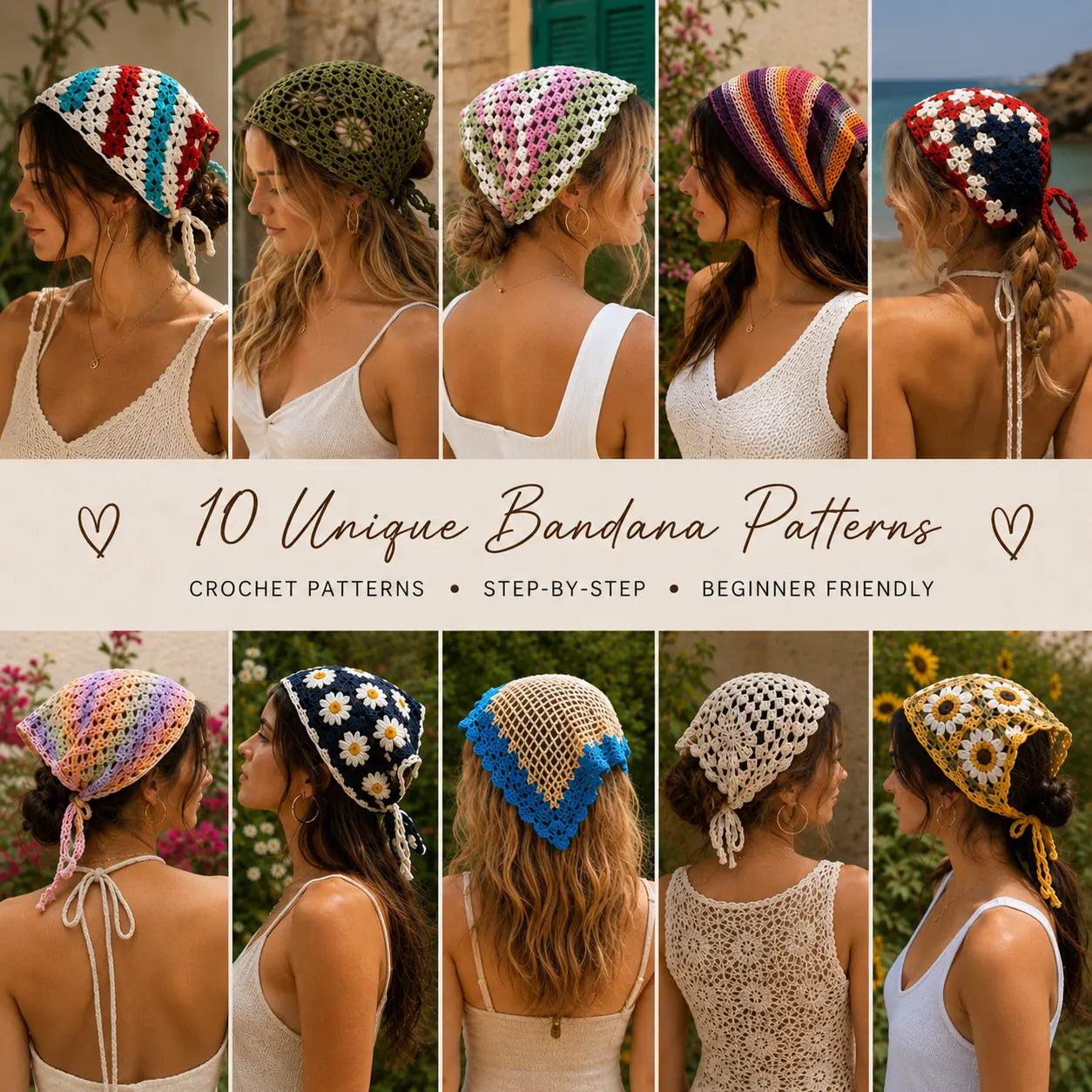10 in One Crochet Bandana Patterns