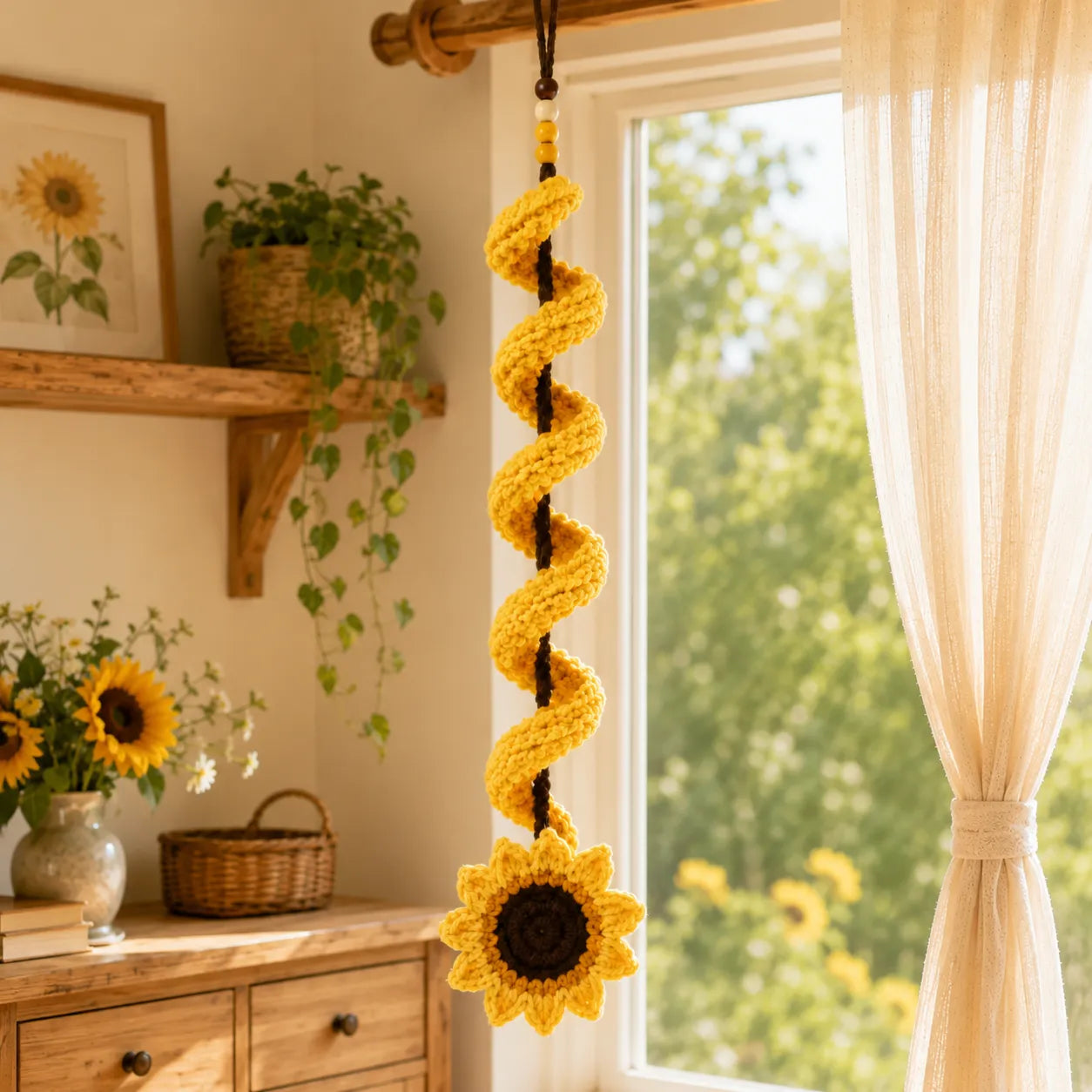 Sunflower Swirl Wind Spinner Crochet Pattern