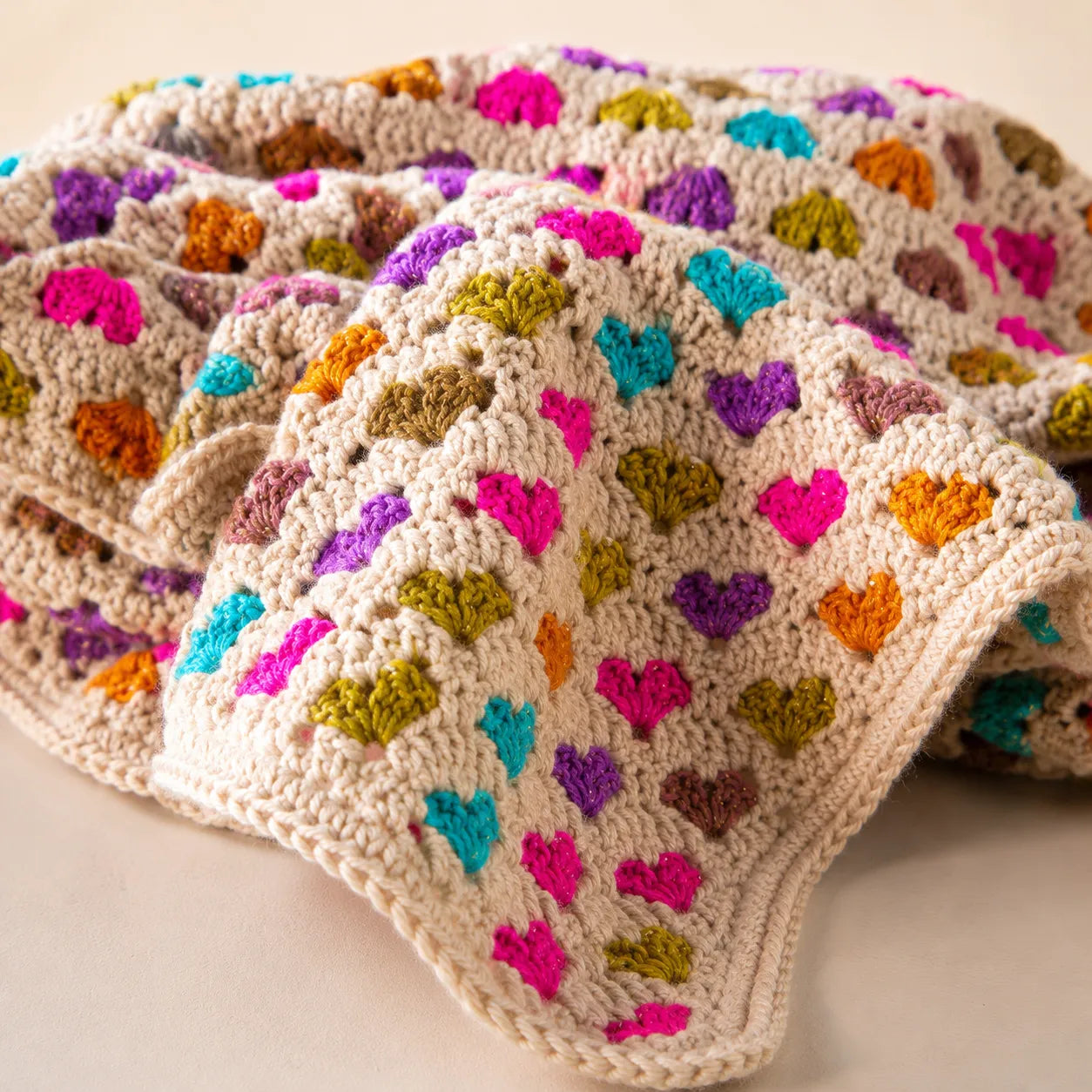 Crochet Heart Blanket Pattern