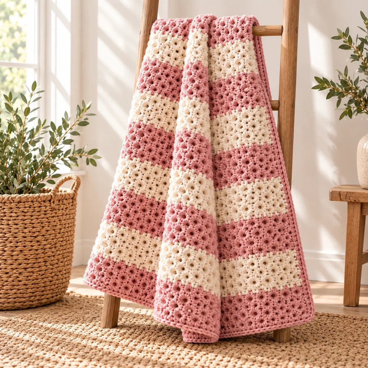 Rosy Rows Crochet Blanket Pattern