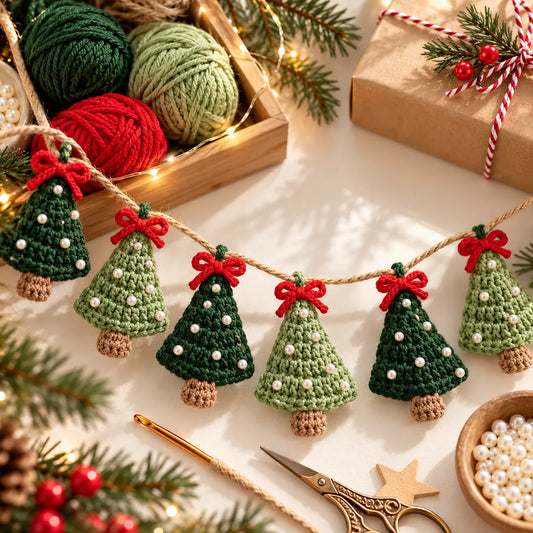 Merry & Mini Tree Garland Crochet Pattern