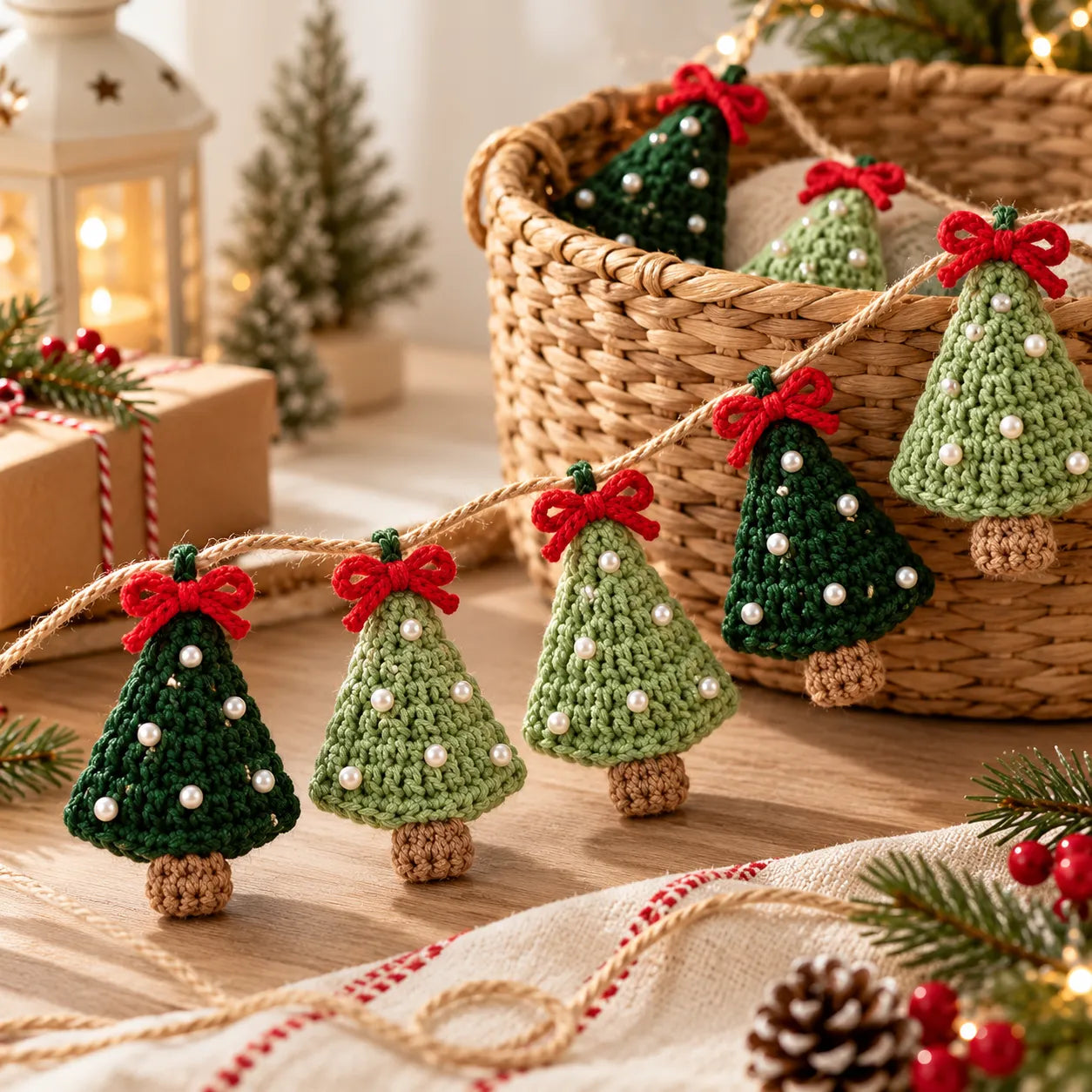 Merry & Mini Tree Garland Crochet Pattern