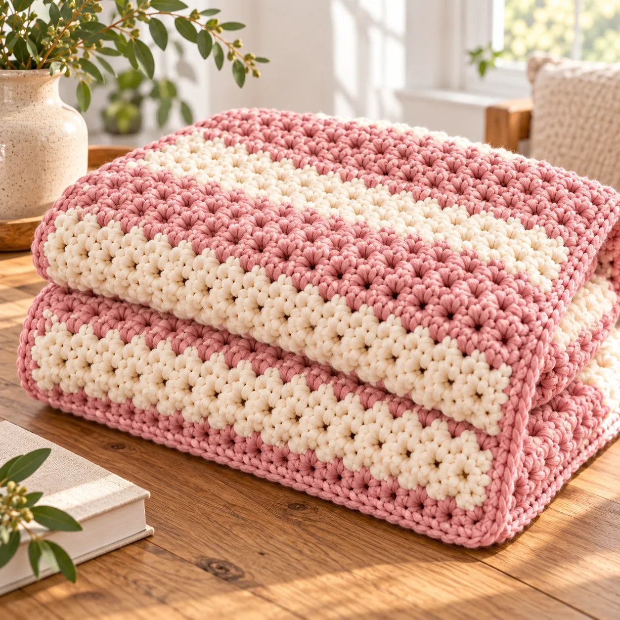 Rosy Rows Crochet Blanket Pattern