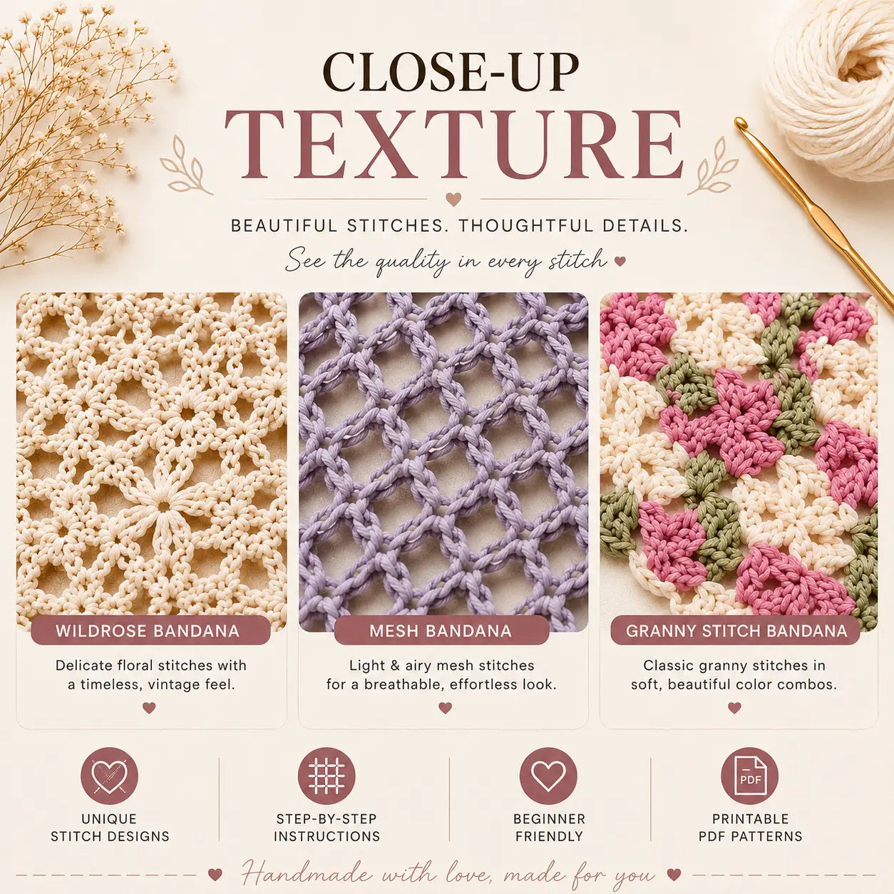 10 in One Crochet Bandana Patterns