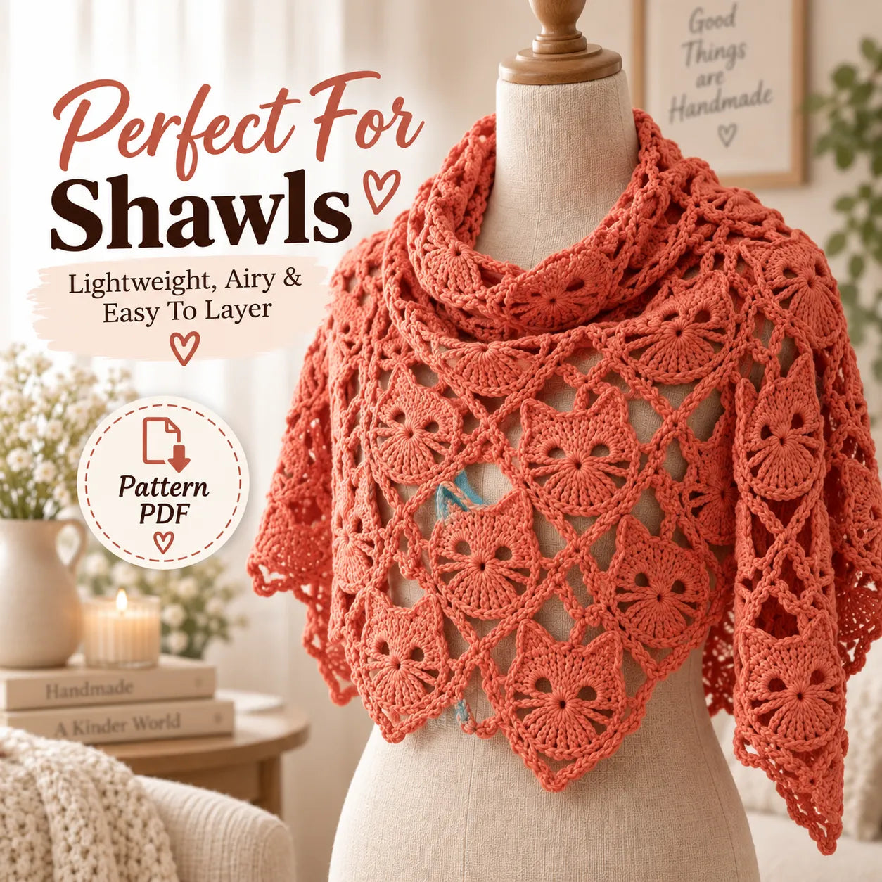 Cat Granny Face Crochet Motif Pattern