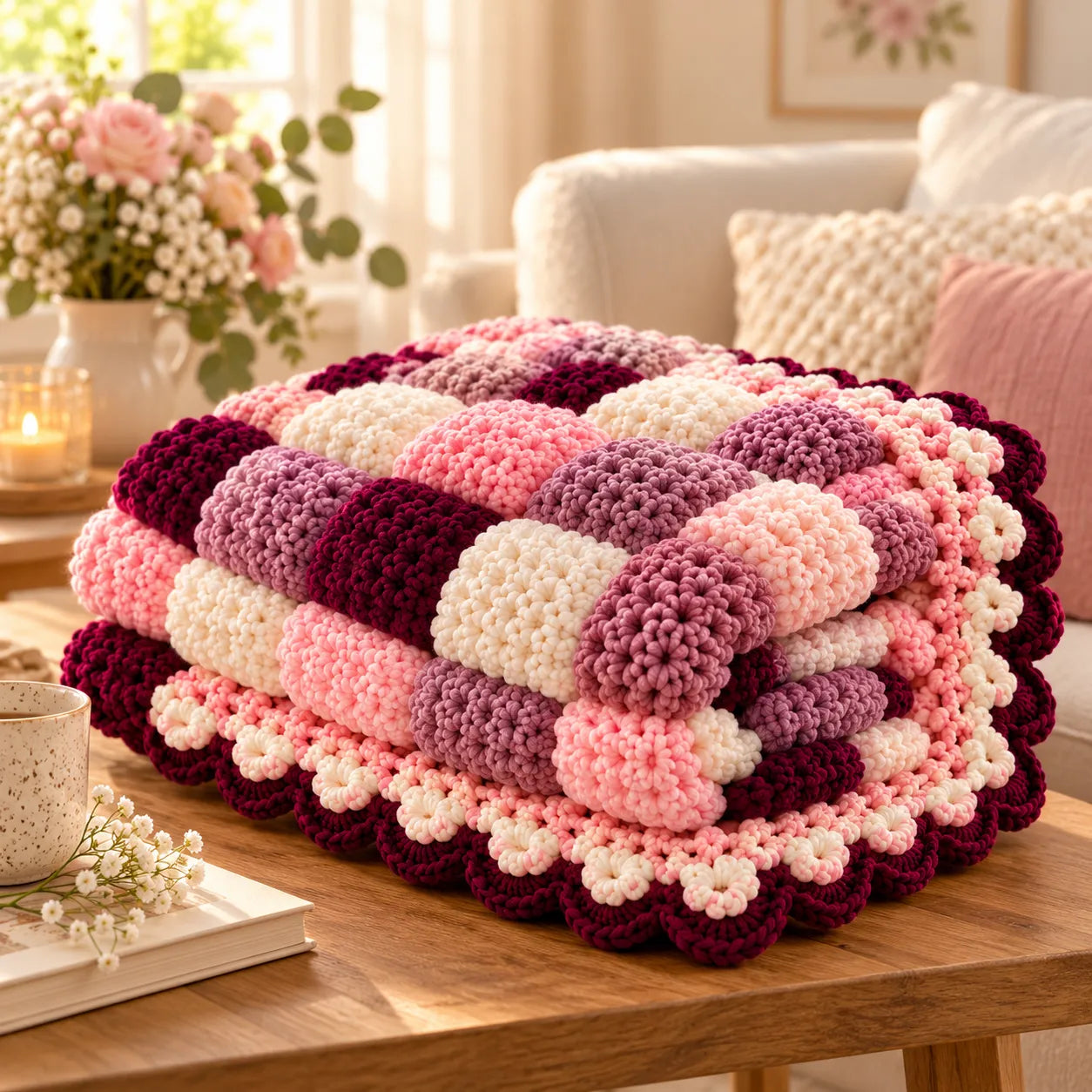 Petal Puff Crochet Quilt Pattern