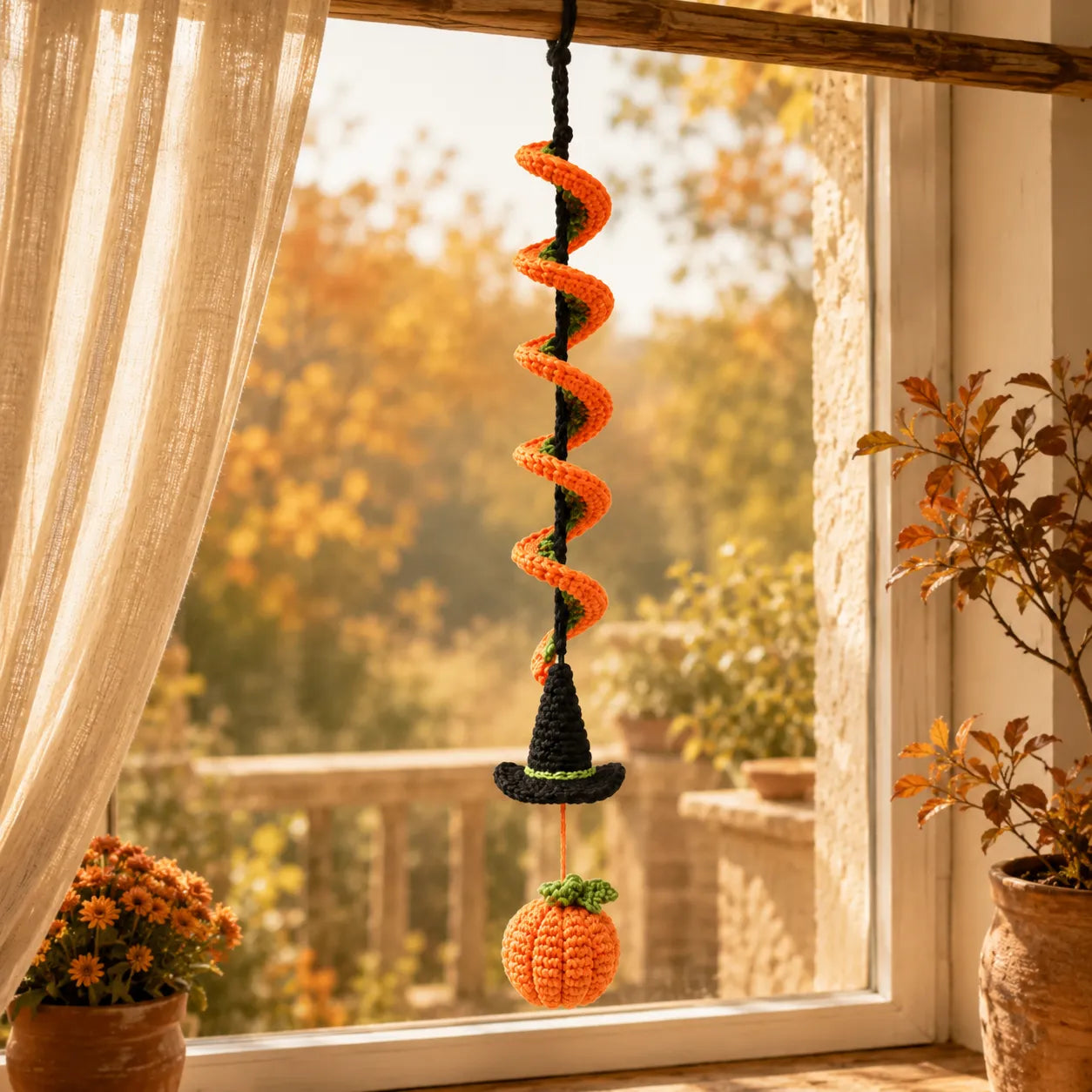 Pumpkin Wind Spinner Crochet Pattern