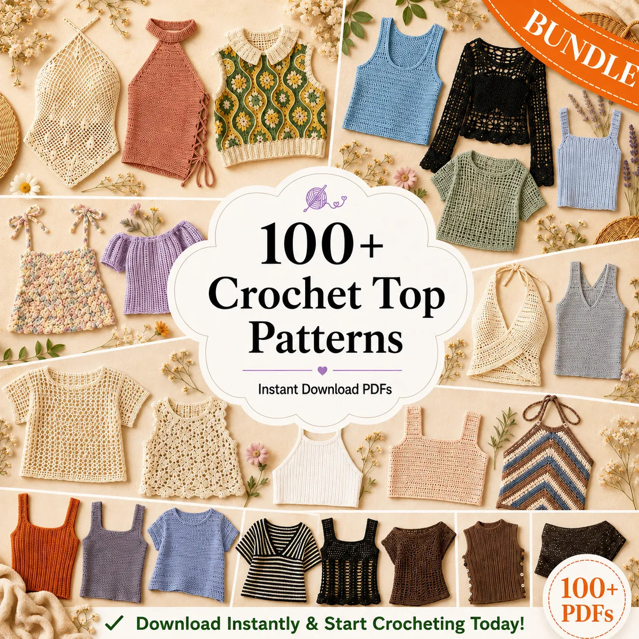 The Ultimate Crochet Tops Bundle 100+ Patterns