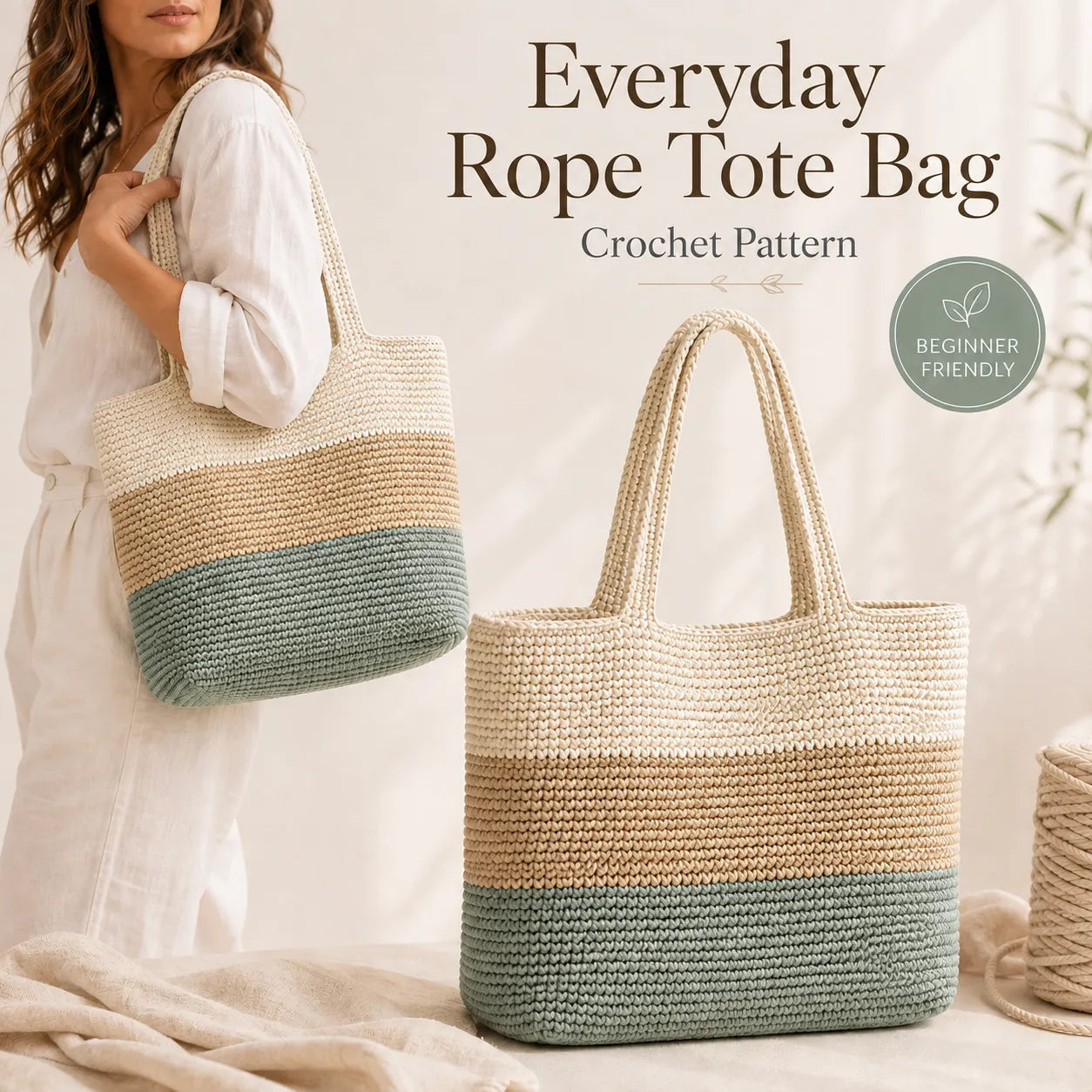 Everyday Rope Tote Bag Crochet Pattern