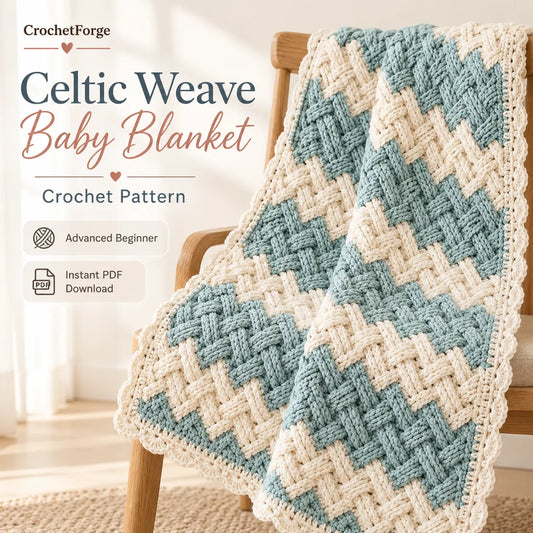Celtic Weave Baby Blanket Crochet Pattern
