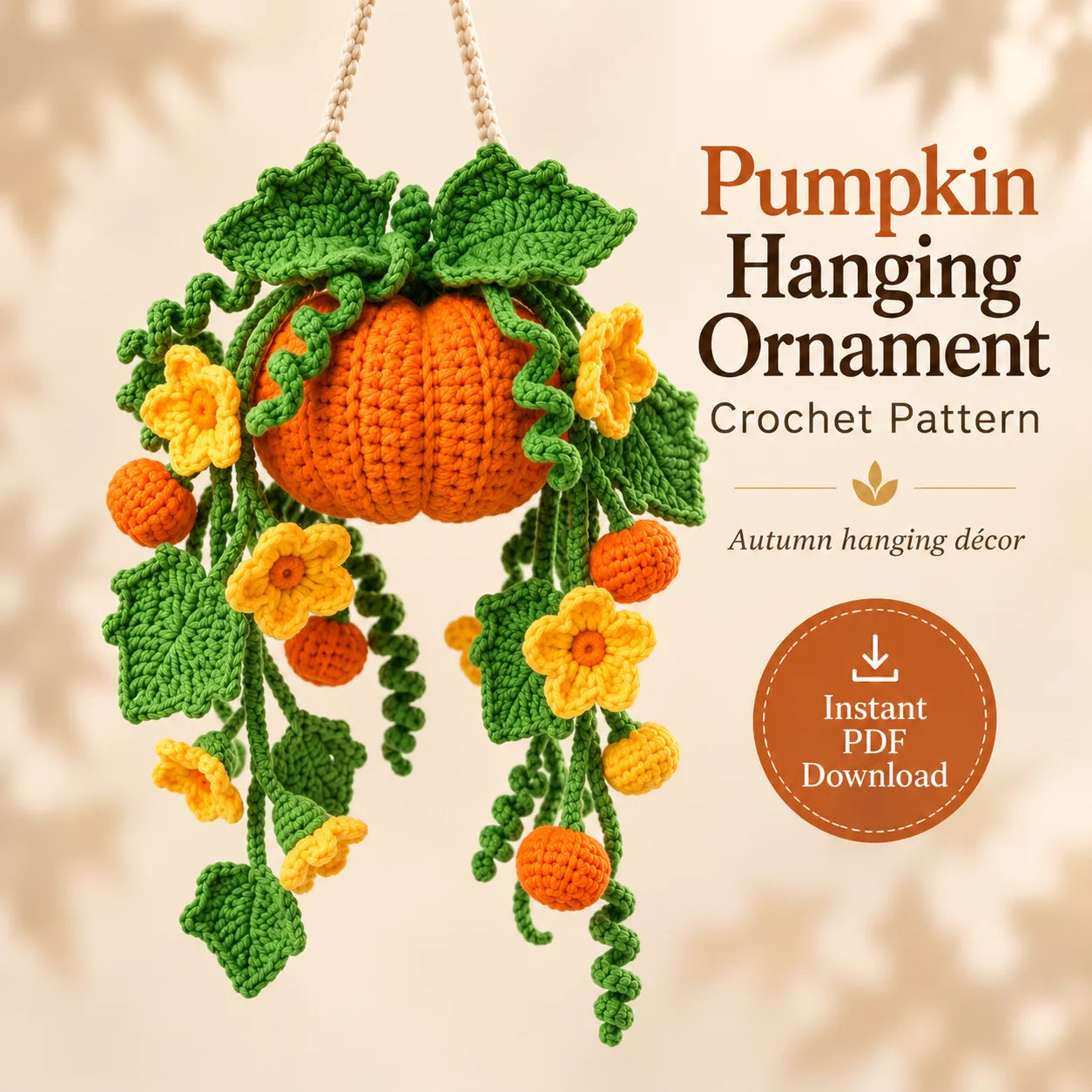 Pumpkin Hanging Ornament Crochet Pattern