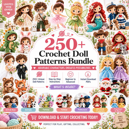 250+ Crochet Doll Patterns Mega Bundle