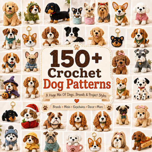 150+ Dogs Crochet Patterns Bundle