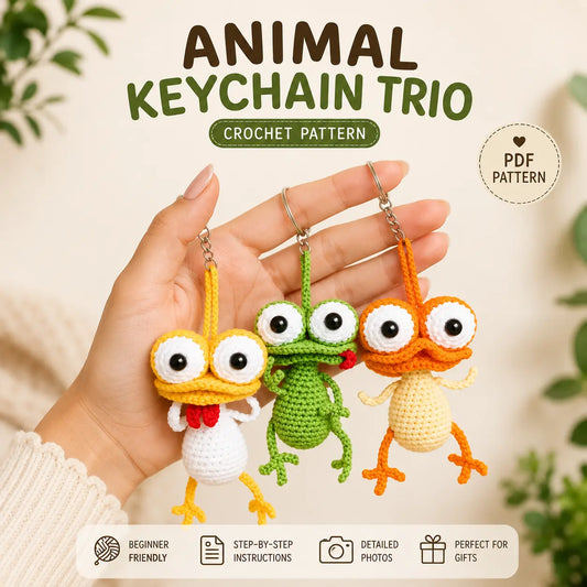 Cute Animal Keychain Trio Crochet Pattern