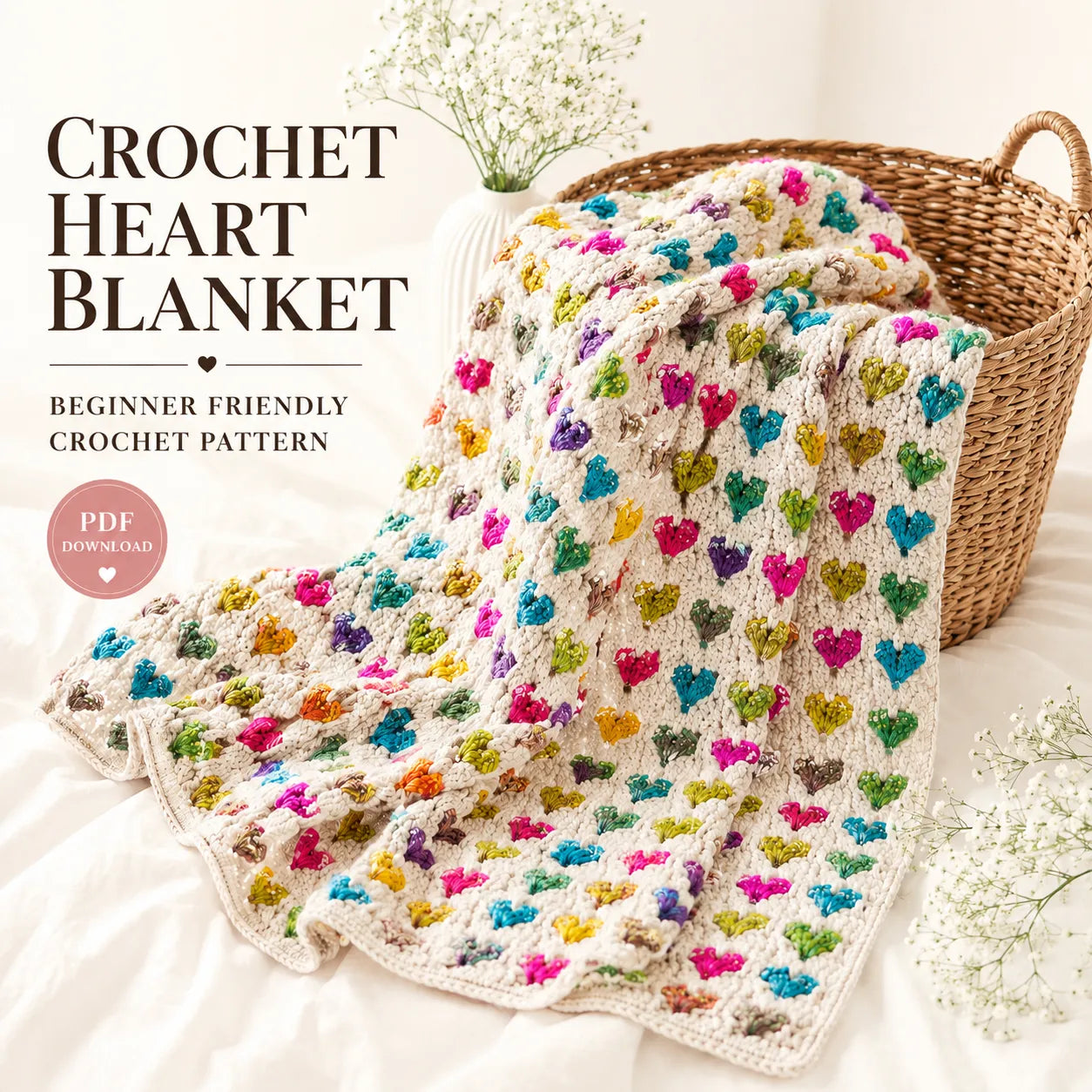 Crochet Heart Blanket Pattern