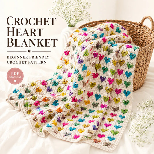 Crochet Heart Blanket Pattern
