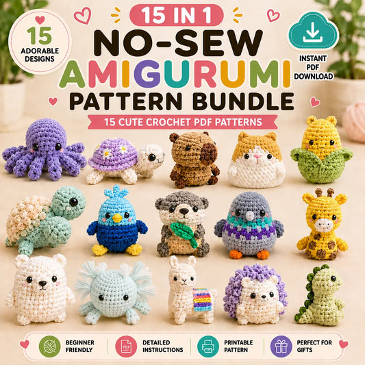 15 in 1 No Sew Crochet Patterns