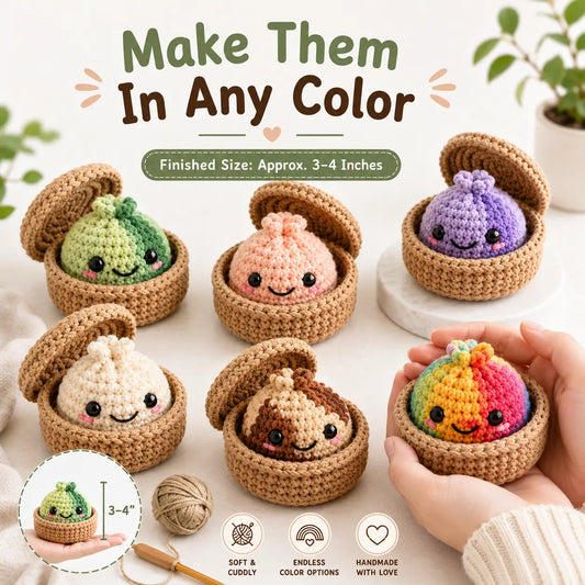 Crochet No Sew Dumpling & Steamer Pattern