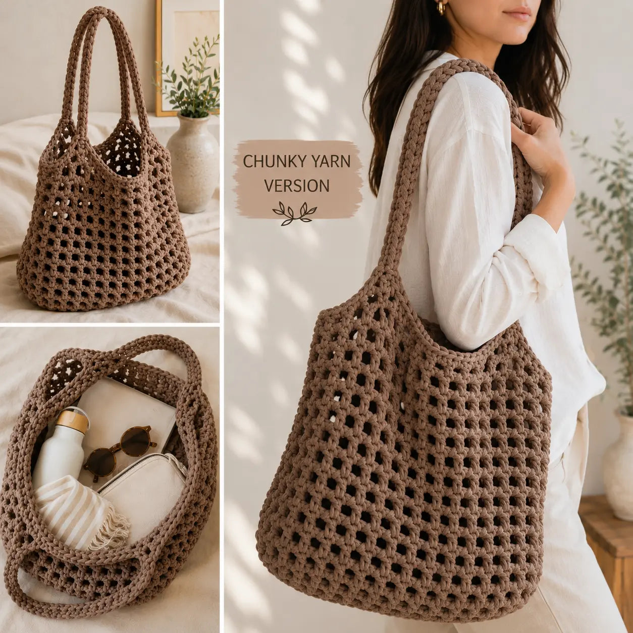 Crochet Mesh Tote Bag Pattern