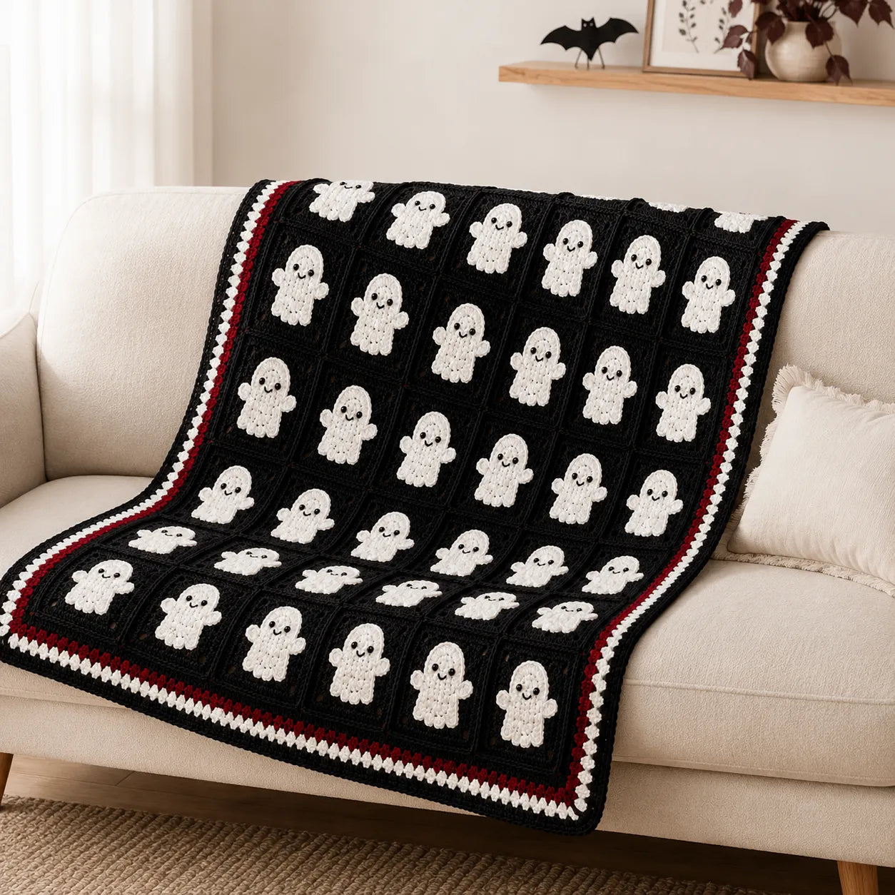 Spooky Ghost Blanket Crochet Pattern