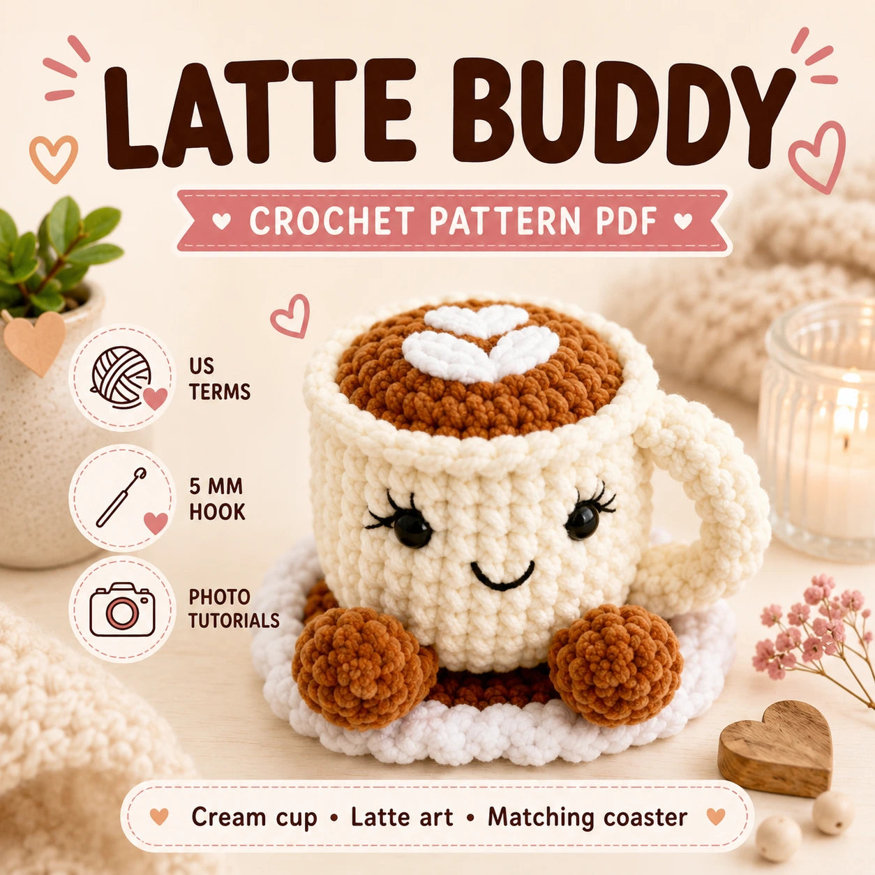 Latte & Mocha Coffee Buddies Crochet Pattern ☕💗