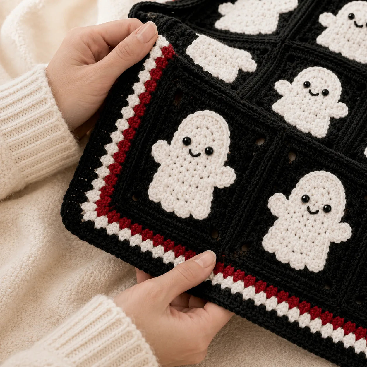 Spooky Ghost Blanket Crochet Pattern