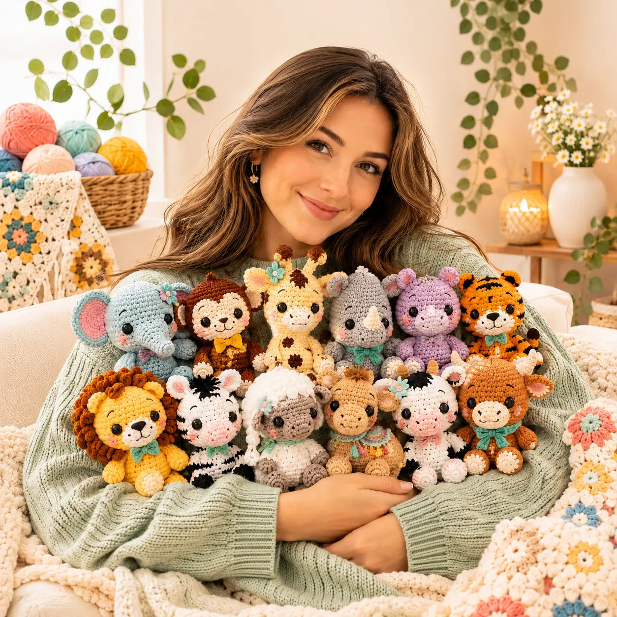 12 in 1 Crochet Mini Animals Patterns
