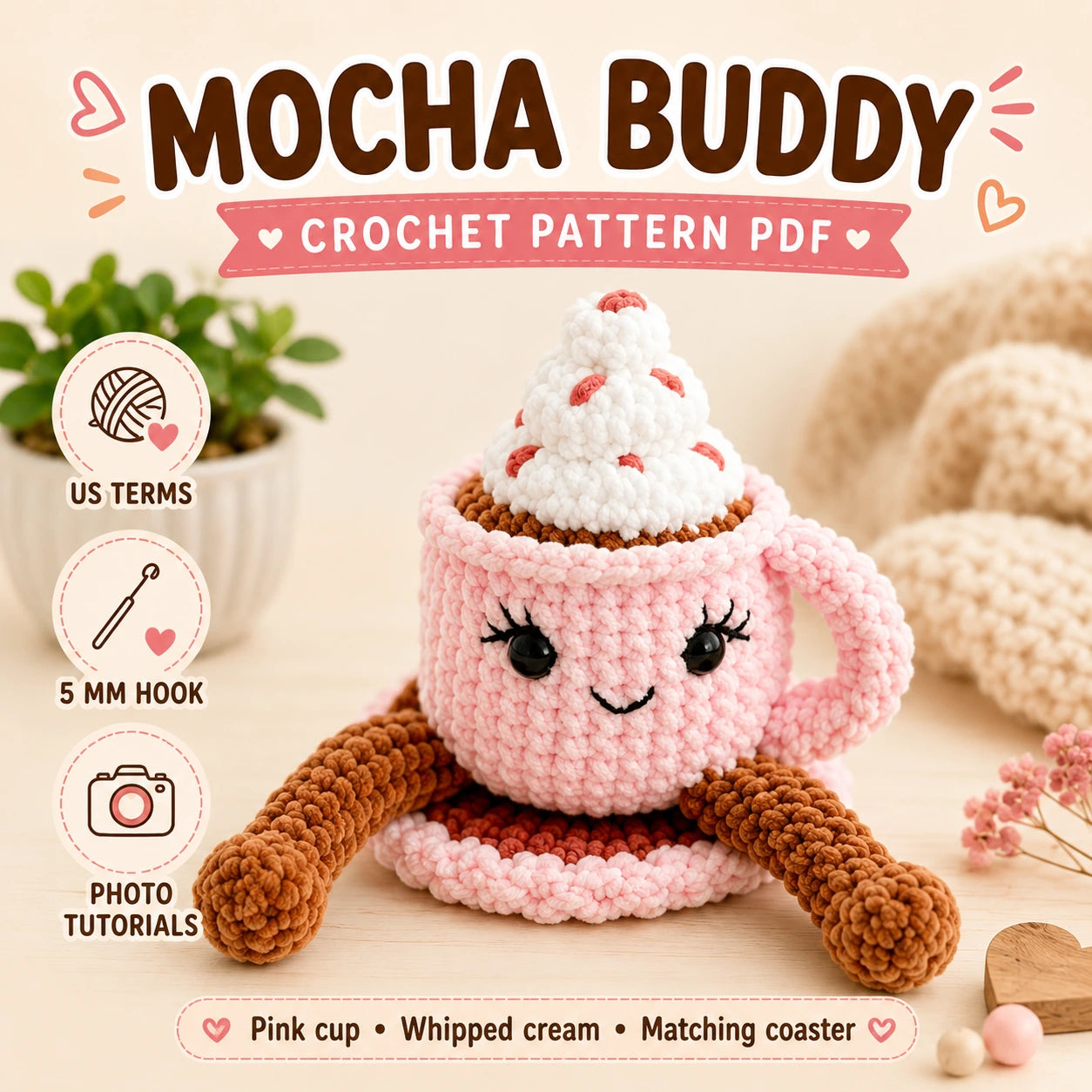 Latte & Mocha Coffee Buddies Crochet Pattern ☕💗