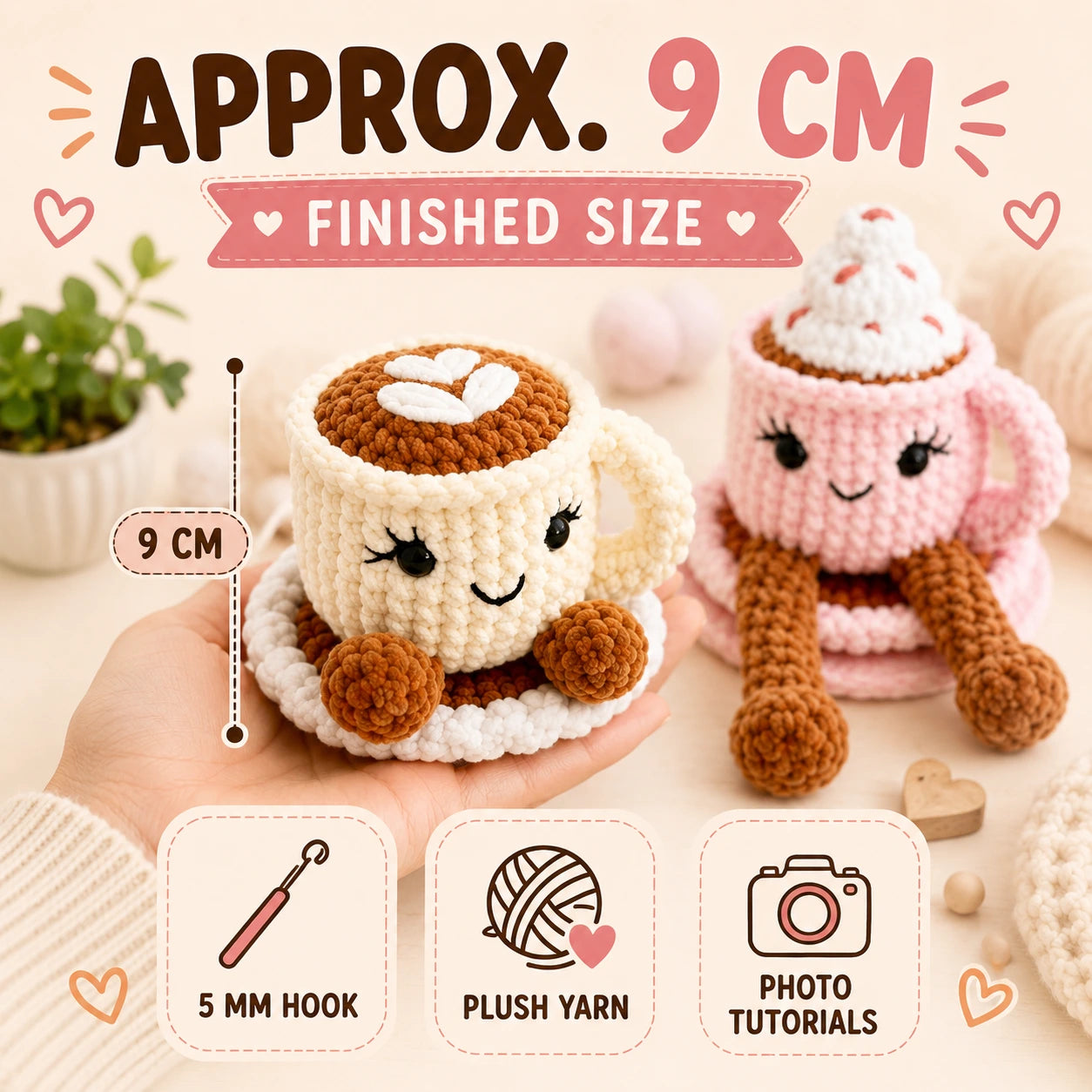 Latte & Mocha Coffee Buddies Crochet Pattern ☕💗